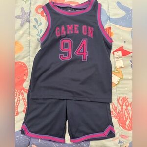 NEW! Game On 94 Navy Athletic Tank & Shorts Set